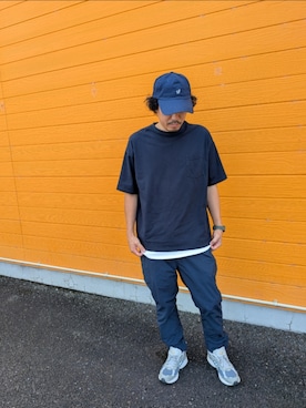 「アイテム（キャップ）」を使った、KMさん（メンズ・177cm）の夏コーディネート