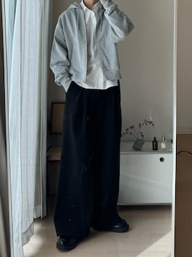 「アイテム（パーカー）」を使った、ゆう　インスタ7万人さん（メンズ・180cm）の秋コーディネート