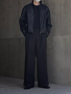 「CALLNE（カルネ）のアイテム（ブルゾン）」を使った、ゆう　インスタ7万人さん（メンズ・180cm）の秋コーディネート