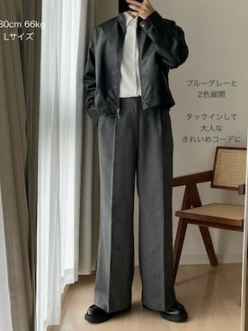 「CALLNE（カルネ）のアイテム（ブルゾン）」を使った、ゆう　インスタ7万人さん（メンズ・180cm）の冬コーディネート