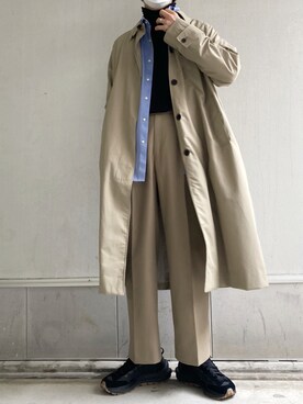 「春カラー」｜「アイテム（トレンチコート）」を使った、ゆう　インスタ7万人さん（メンズ・180cm）の春コーディネート