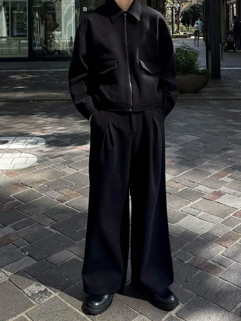 【CALLNE】ニットメルトンフリースジップブルゾン CALLNE】Knit Melton Fleece Zip Blouson / ニットメルトン