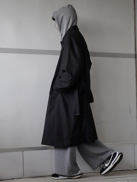 「CALLNE（カルネ）のアイテム（ステンカラーコート）」を使った、ゆう　インスタ7万人さん（メンズ・180cm）の秋コーディネート