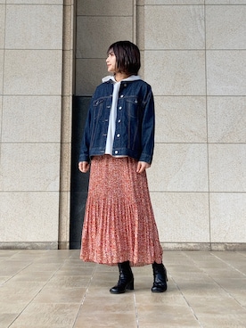 「小花柄」｜さとうさん（レディース・161cm）の冬コーディネート