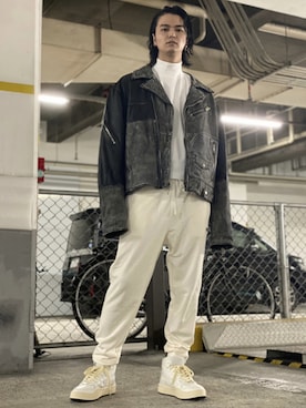 「DIESEL（ディーゼル）のアイテム（ライダースジャケット）」を使った、フジケン@DIESELさん（メンズ・175cm）の秋コーディネート