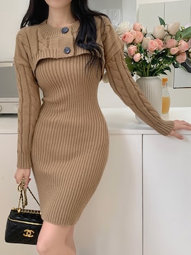 「チョコ色に染まれ」｜Jewelobeさん（レディース・158cm）の冬コーディネート