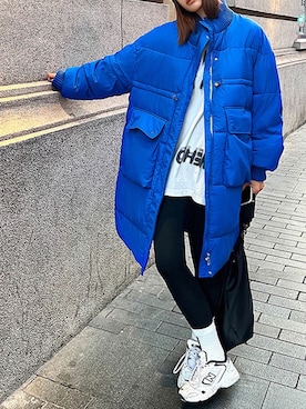 「アイテム（ダウンジャケット/コート、ブルー系）」を使った、Jewelobeさん（レディース・157cm）の秋コーディネート