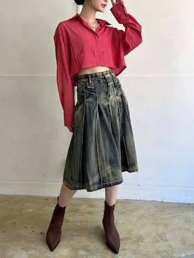 「クロップドトップス」｜「アイテム（その他）」を使った、Jewelobeさん（レディース・165cm）の秋コーディネート