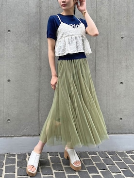 「ぺプラムトップス」｜「アイテム（その他）」を使った、Jewelobeさん（レディース・165cm）の夏コーディネート