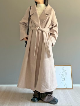 「ガウンコート」｜「アイテム（ジャケット/アウター）」を使った、Jewelobeさん（レディース・155cm）の冬コーディネート