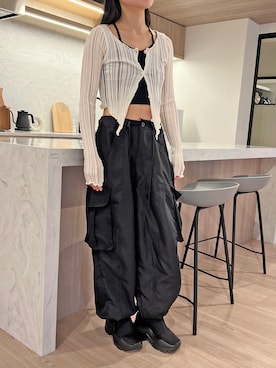 「アイテム（キャミソール、ブラック系）」を使った、Jewelobeさん（レディース・155cm）の夏コーディネート