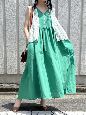 「カラー×コーデ」｜「アイテム（ワンピース）」を使った、Jewelobeさん（レディース・155cm）の夏コーディネート