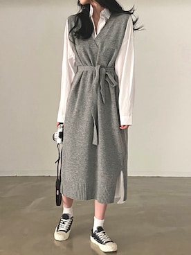 「シャツワンピース」｜「アイテム（その他）」を使った、Jewelobeさん（レディース・159cm）の春コーディネート