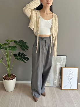 「透かし編みニット」｜「アイテム（その他）」を使った、Jewelobeさん（レディース・155cm）の秋コーディネート