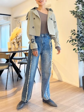 「いまどきジャケット写真」｜「アイテム（トレンチコート）」を使った、Jewelobeさん（レディース・171cm）の春コーディネート