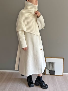 「アイテム（ネックウォーマー/スヌード）」を使った、Jewelobeさん（レディース・155cm）の冬コーディネート