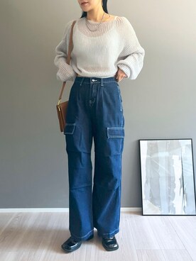 「透かし編みニット」｜「アイテム（その他）」を使った、Jewelobeさん（レディース・171cm）の秋コーディネート