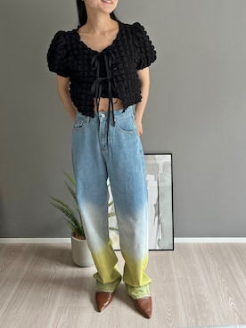「クロップドトップス」｜「アイテム（その他）」を使った、Jewelobeさん（レディース・155cm）の夏コーディネート