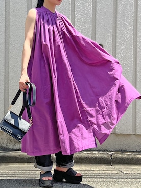 「カラー×コーデ」｜「アイテム（ワンピース）」を使った、Jewelobeさん（レディース・155cm）の夏コーディネート