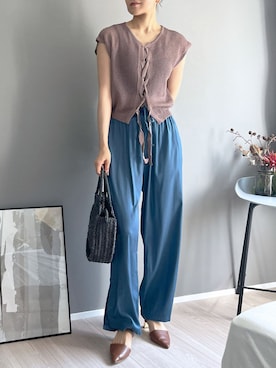 「透かし編みニット」｜「アイテム（その他）」を使った、Jewelobeさん（レディース・171cm）の夏コーディネート