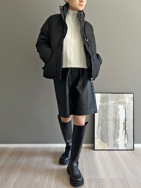 「フェイクレザー」｜「アイテム（その他）」を使った、Jewelobeさん（レディース・155cm）の秋コーディネート