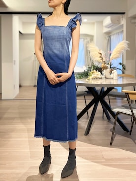 「デニムワンピース」｜「アイテム（その他）」を使った、Jewelobeさん（レディース・171cm）の春コーディネート