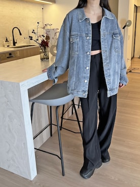 「春服みてみて」｜「アイテム（デニムジャケット）」を使った、Jewelobeさん（レディース・155cm）の春コーディネート
