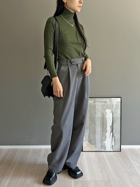 「リブニット」｜「アイテム（その他）」を使った、Jewelobeさん（レディース・155cm）の春コーディネート