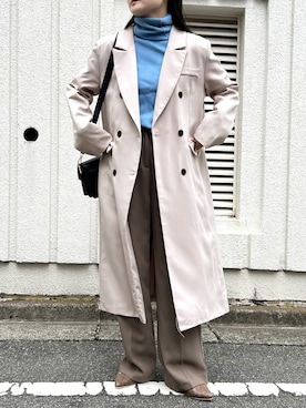 「ほめられ本命コーデ」｜「アイテム（トレンチコート）」を使った、Jewelobeさん（レディース・155cm）の冬コーディネート
