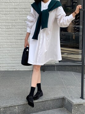 「シャツワンピース」｜「アイテム（その他）」を使った、Jewelobeさん（レディース・156cm）の春コーディネート