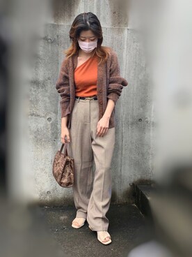 「OZOC（オゾック）のアイテム（ショルダーバッグ）」を使った、☺︎sara☺︎さん（レディース・149cm）の秋コーディネート
