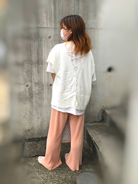 「OZOC（オゾック）のアイテム（トートバッグ）」を使った、☺︎sara☺︎さん（レディース・149cm）の夏コーディネート