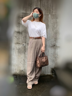 「OZOC（オゾック）のアイテム（ショルダーバッグ）」を使った、☺︎sara☺︎さん（レディース・149cm）の夏コーディネート