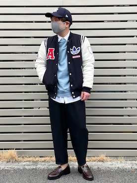 「いつもありがとうございます」｜「アイテム（スタジャン）」を使った、har_papaさん（メンズ・170cm）の冬コーディネート