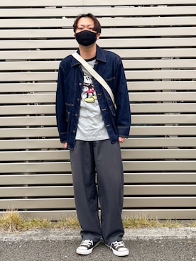 「アイテム（バッグ、ホワイト系）」を使った、har_papaさん（メンズ・170cm）の春コーディネート