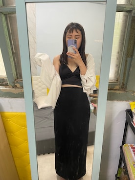 「5（ファイブ）のアイテム（スカート）」を使った、Yi Ting Huさん（レディース・148cm）の夏コーディネート