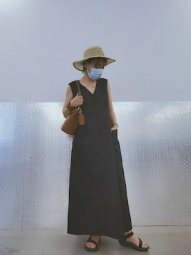 「COAOPANICのアイテム（帽子、ベージュ系）」を使った、WEAR 中国さん（レディース）の夏コーディネート