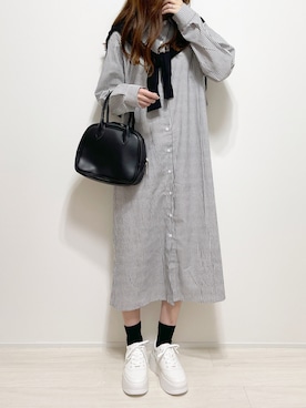 「ジーユー」｜「アイテム（シャツワンピース）」を使った、aikoさん（レディース・165cm）の夏コーディネート