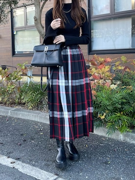 「チェック柄に恋してる」｜「アイテム（アクセサリー）」を使った、aikoさん（レディース・165cm）の秋コーディネート