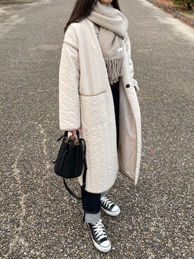 「classicalelf（クラシカルエルフ）のアイテム（ステンカラーコート）」を使った、aikoさん（レディース・165cm）の冬コーディネート