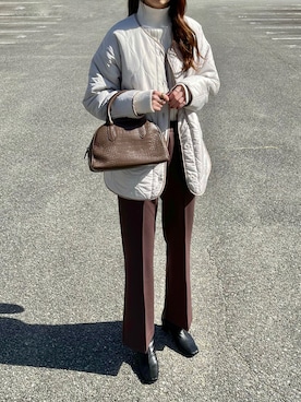 「tiptop（ティップトップ）のアイテム（ノーカラージャケット）」を使った、aikoさん（レディース・165cm）の秋コーディネート