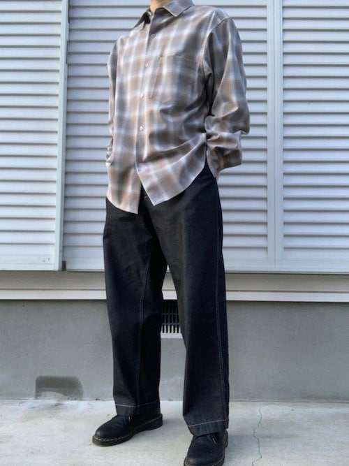 1着でも送料無料 virgin Lidnm wool shirt check - シャツ