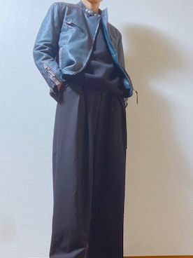 「COACH」｜「アイテム（ライダースジャケット）」を使った、Kazma さん（メンズ・183cm）の秋コーディネート