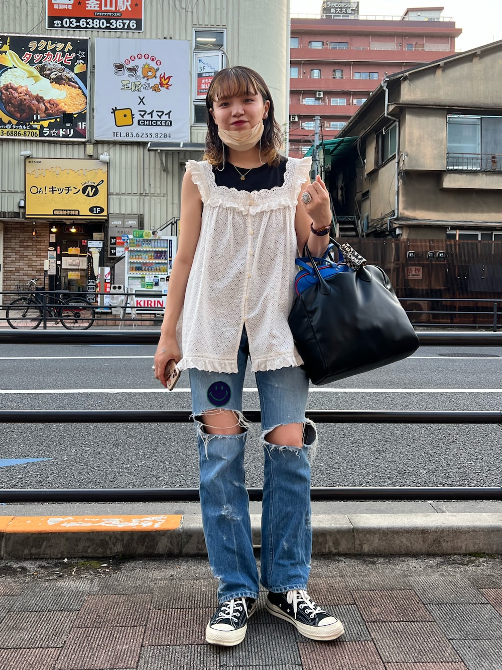BEAMS BOY / カットワーク ノースリーブ ブラウスを使った人気 