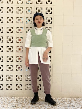 「ロールアップ」｜「アイテム（その他トップス）」を使った、おふじさん（レディース・165cm）の夏コーディネート
