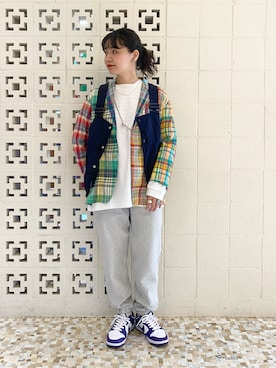 「BEAMS BOY（ビームスボーイ）のアイテム（その他アウター）」を使った、おふじさん（レディース・165cm）の春コーディネート