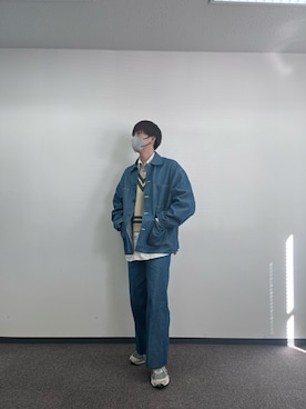 「春服デビュー宣言」｜「アイテム（カバーオール）」を使った、永遠さん（メンズ・181cm）の春コーディネート