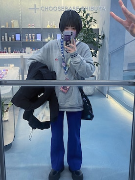 「KIRSH（キルシー）のアイテム（スウェット）」を使った、桜寝あしたさん（レディース・153cm）の冬コーディネート