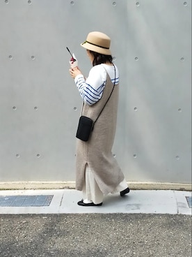 「PUAL CE CIN（ピュアルセシン）のアイテム（アンサンブル）」を使った、カナエさん（レディース・150cm）の春コーディネート