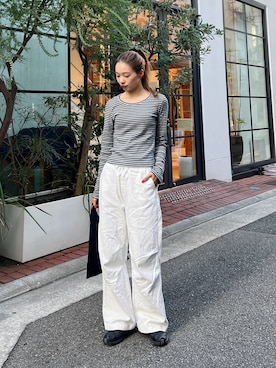 「アイテム（チノパンツ）」を使った、Rannaさん（レディース・166cm）の秋コーディネート